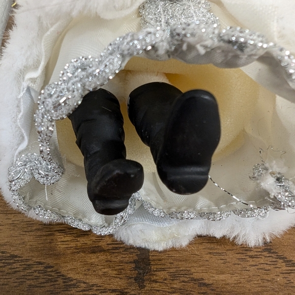 Vintage Father Christmas Ornament 7" Ceramic Santa White Robe Kurt Alder Style - Picture 6 of 11